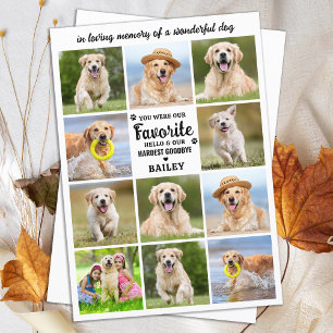 Hond 11 Fotocollage Modern Sympathie Pet Memorial Bedankkaart