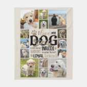 Hond 14 Fotocollage LIEFDE MIJN HOND Naam Fleece Deken (Voorkant)