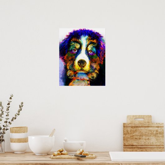 hond 157 Bernese Mountain Poster (Keuken)