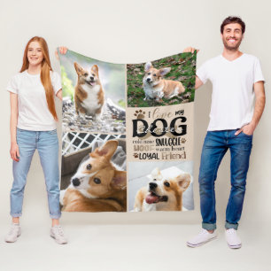 Hond 4 Foto LIEFDE MIJN HOND Gepersonaliseerde Wor Fleece Deken