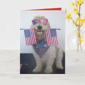 Hond 4 juli Kaart (Gele Bloem)