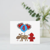 Hond 4e verjaardag Tshirts en geschenken Briefkaart (Staand voorkant)