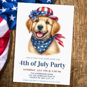 Hond 4th of July Partij Patriottische Golden Retri Kaart