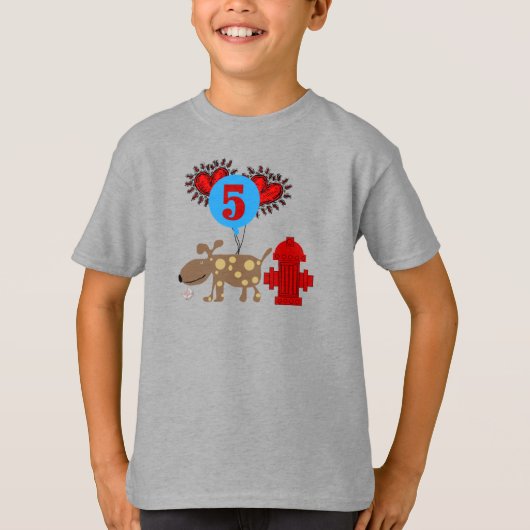 Hond 5e verjaardag tshirts en geschenken (Voorkant)
