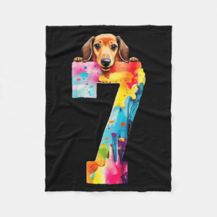 Hond 7 Jaar Dachshund Verjaardag Fleece Deken