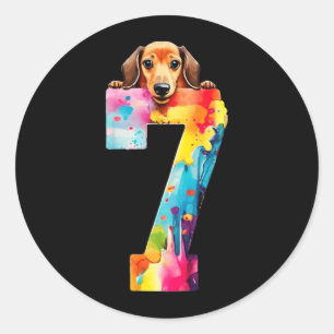 Hond 7 Jaar Dachshund Verjaardag Ronde Sticker
