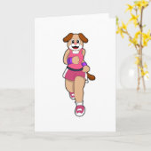 Hond aan het hardlopen kaart (Gele Bloem)