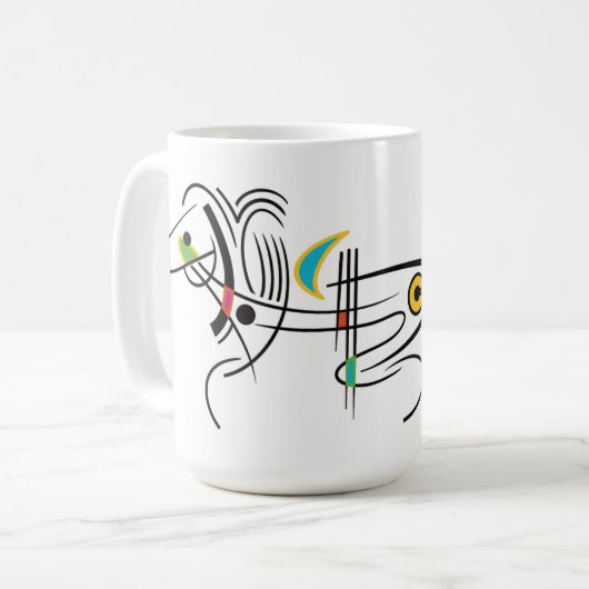 Hond Abstracte Moderne Retro Art Mok (Voorkant links)