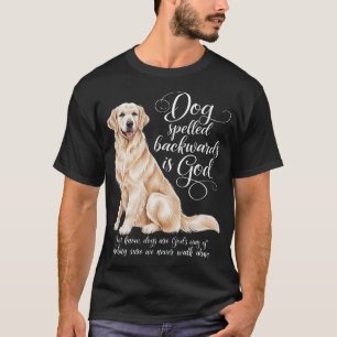 Hond achterstevoren gespeld is God Engelse Crème G T-shirt