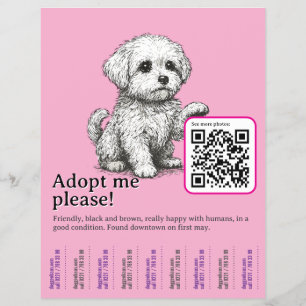 Hond adopteer Flyer Sjabloon Afscheur strook