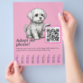 Hond adopteer Flyer Sjabloon Afscheur strook (Hand)