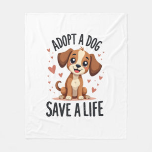 Hond Adopteren Red Een Leven Retro Aardige Puppy R Fleece Deken