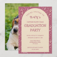 Hond Afstudeeraankondiging Roze Goud & Champagne