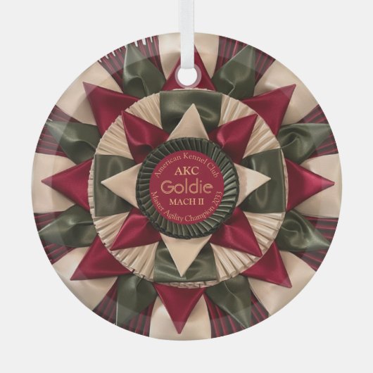 Hond Agility Custom MACH Ribbon Kerstmis Glas Ornament (Voorkant)