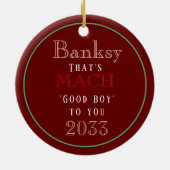 Hond Agility Custom MACH Ribbon Kerstmis Keramisch Ornament (Achterkant)