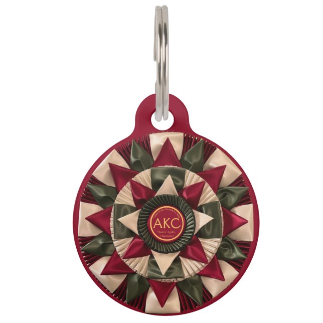 Hond Agility M.A.C.H. Rosette Ribbon Ronde Huisdie Huisdierpenning (Voorkant)