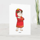 Hond als brandweerman met helm kaart (Achterkant)
