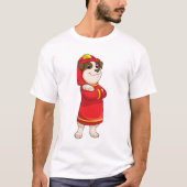 Hond als brandweerman met Helmet T-shirt (Voorkant)