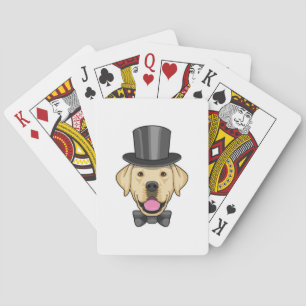 Hond als bruidegom met strik pokerkaarten