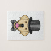 Hond als bruin met hoed legpuzzel (Horizontaal)