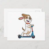 Hond als fietser met scooter briefkaart (Voorkant / Achterkant)