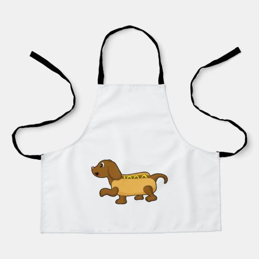 Hond als hotdog schort (Voorkant)