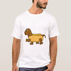Hond als hotdog t-shirt