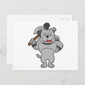 Hond als krijger met bijl briefkaart (Voorkant / Achterkant)
