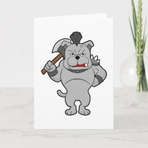 Hond als krijger met bijl kaart