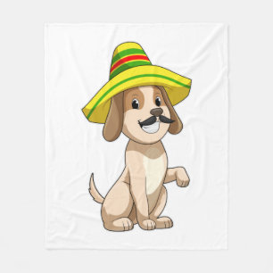 Hond als Mexicaan met strohoed Fleece Deken