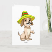 Hond als Mexicaan met strohoed Kaart (Achterkant)