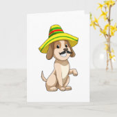 Hond als Mexicaan met strohoed Kaart (Gele Bloem)