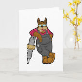 Hond als monteur met bougie kaart (Gele Bloem)