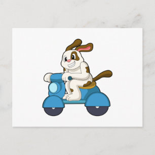 Hond als motorrijder met scooter.PNG Briefkaart