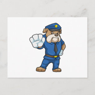 Hond als politieagent met politie-uniform briefkaart