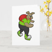 Hond als skater met inline skates en rugzak kaart (Gele Bloem)