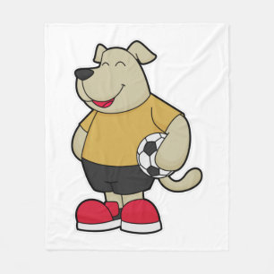 Hond als voetballer met Voetbal Fleece Deken
