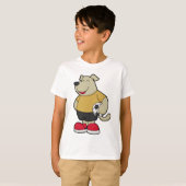 Hond als voetballer met Voetbal T-shirt (Voorkant volledig)
