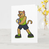 Hond als Volleybalspeler met Volleybal Kaart (Gele Bloem)