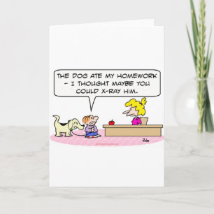 Hond at huiswerk röntgenfoto kaart
