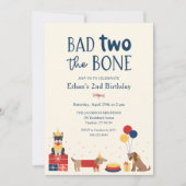 Hond Bad Two Het bot 2e verjaardagsfeestje Kaart (Voorkant)