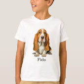 Hond, Basset Hound Sjabloon T-shirt (Voorkant)