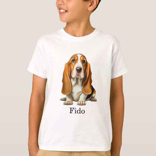 Hond, Basset Hound Sjabloon T-shirt (Voorkant)