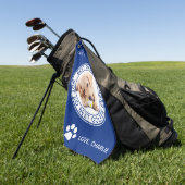 Hond Beste Papa Ooit Blauw Wit Grappige Foto Golfhanddoek (Groen)