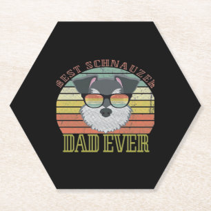 Hond  Beste Schnauzer Papa Ooit Tshirt Vaders Kartonnen Onderzetters