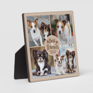 Hond BESTE VRIENDEN 4 Foto's Pawprints Custom Fotoplaat