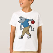 Hond bij Bowling met Bowling-bal T-shirt (Voorkant)