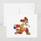 Hond bij Cricket met cricket bat Briefkaart (Voorkant / Achterkant)