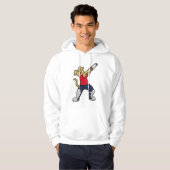 Hond bij Cricket met cricket bat Hoodie (Voorkant volledig)
