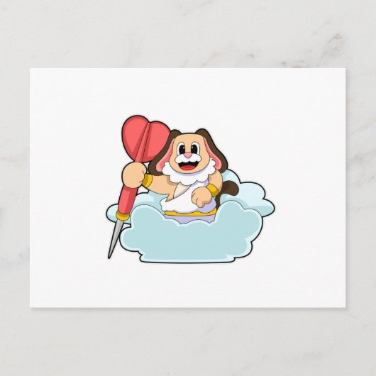 Hond bij Darts met Pijl Briefkaart (Voorkant)